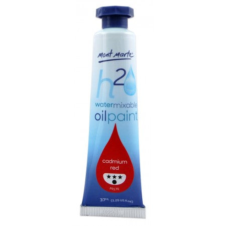 Mont Marte H20 Water Mixable Oil Paint 37ml - Cadmium Red
